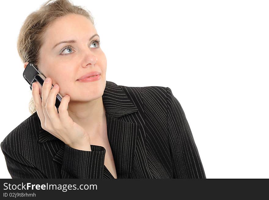 Beautiful woman speaks by phone