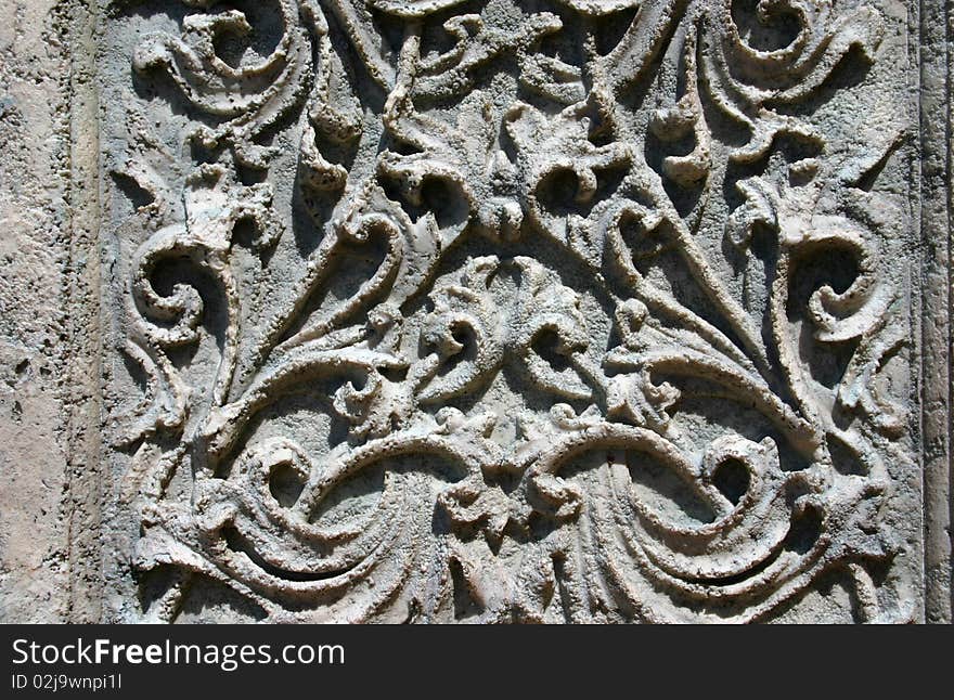 Swirly patterns in a cement tile. Swirly patterns in a cement tile