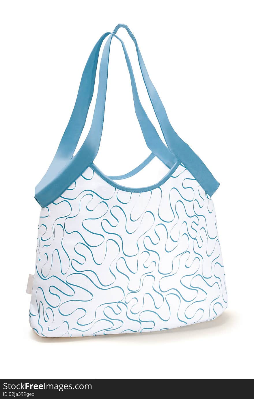 White And Blue Beach Bag