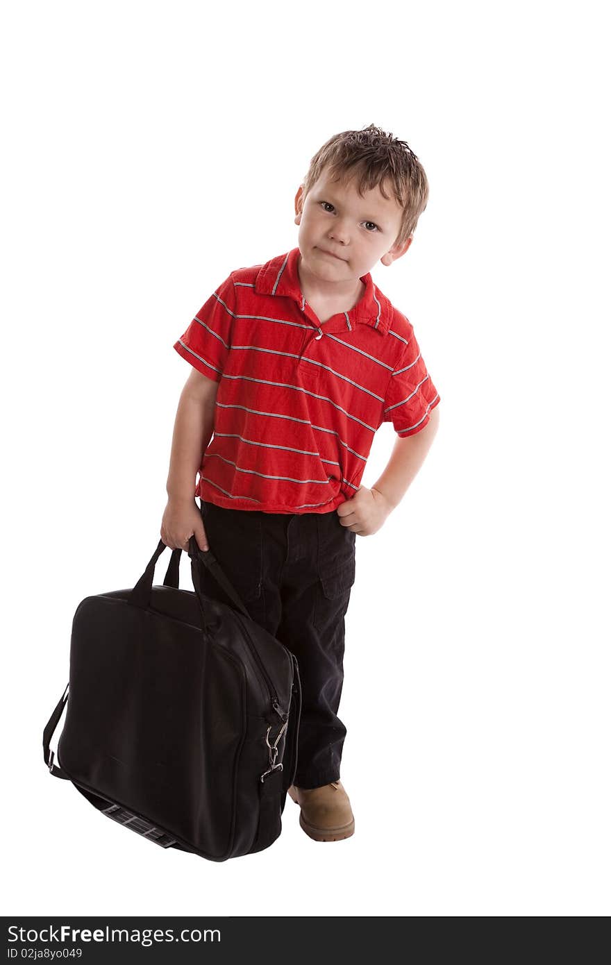 Young businessmand with black bag