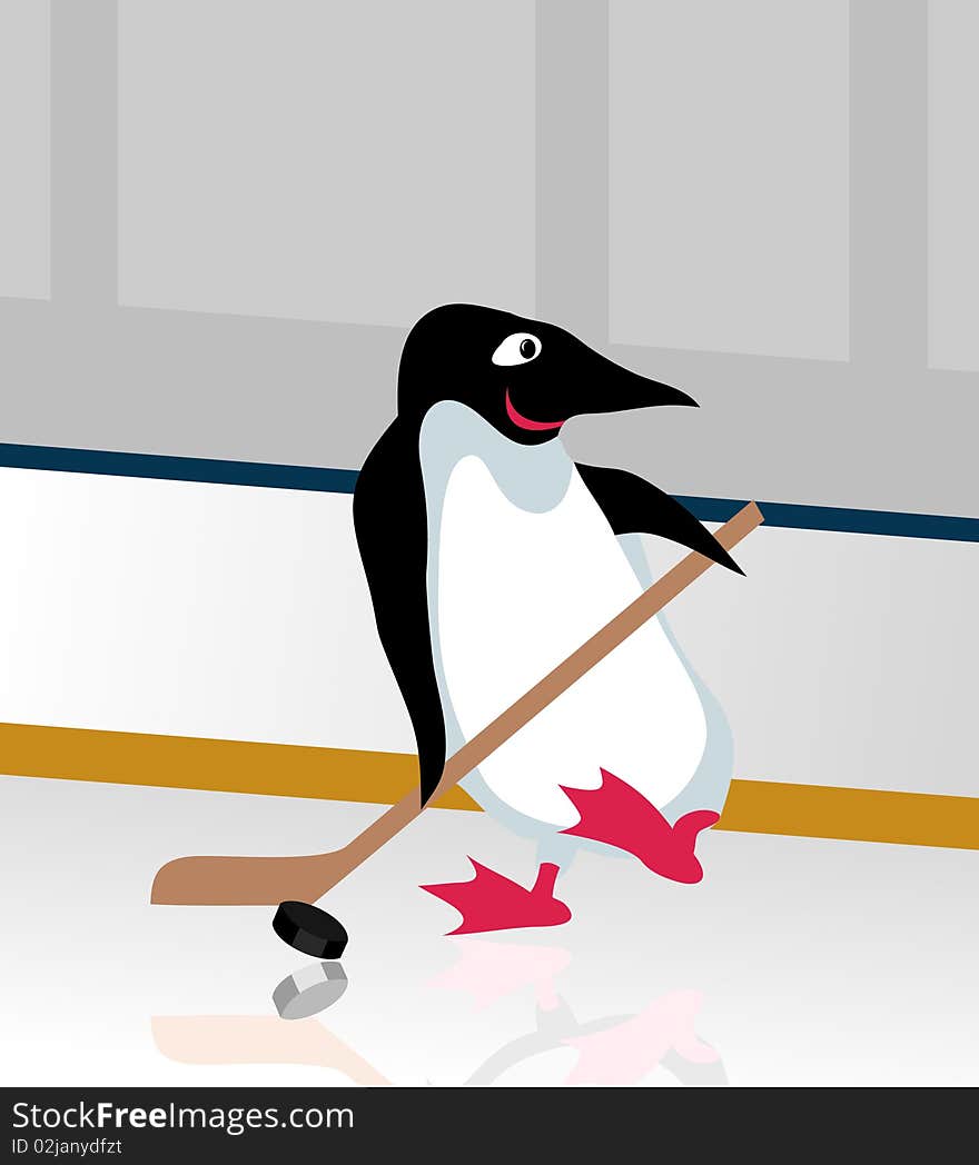 Penguin-hockey player