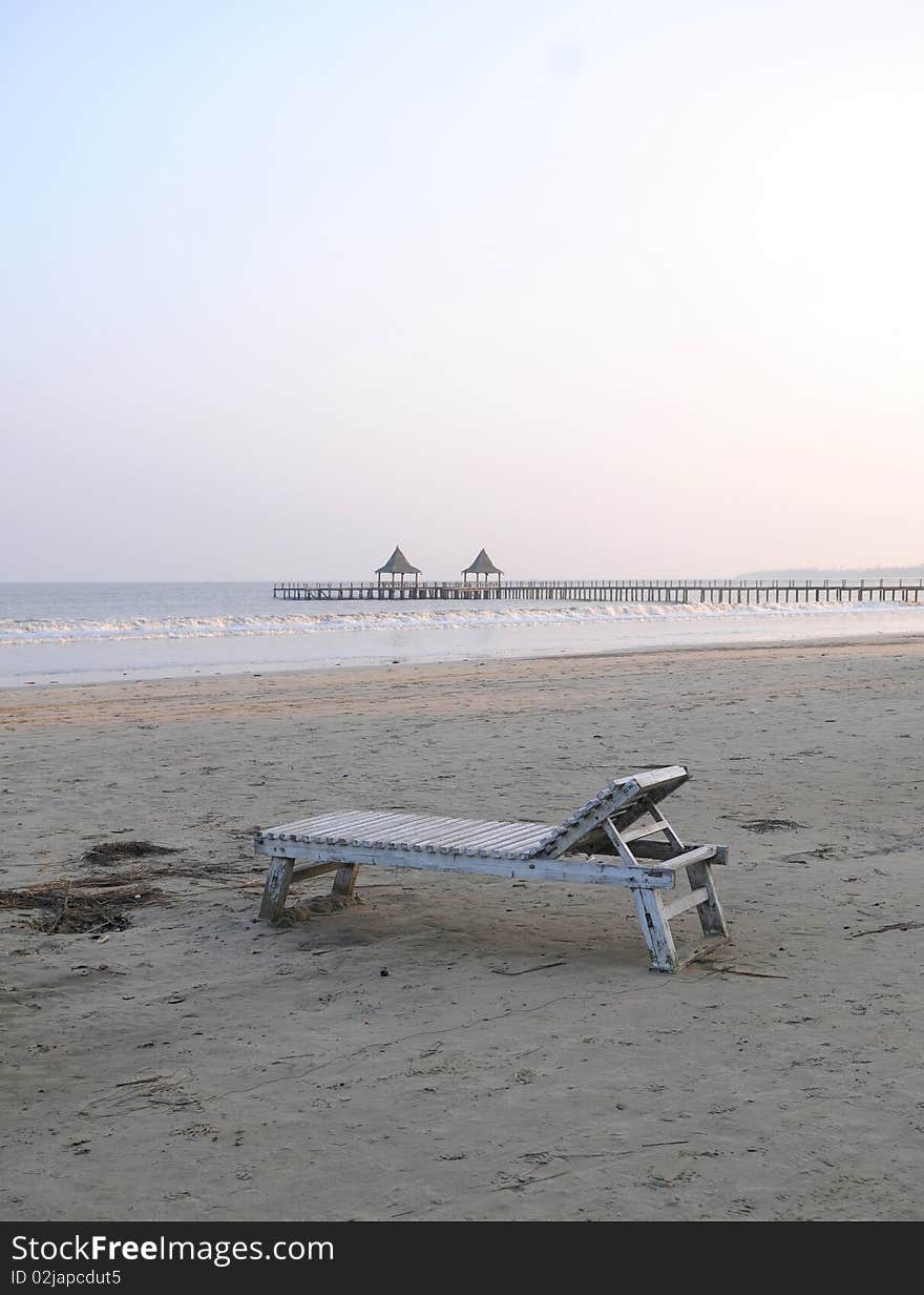 Peaceful beach of Hainan, China.