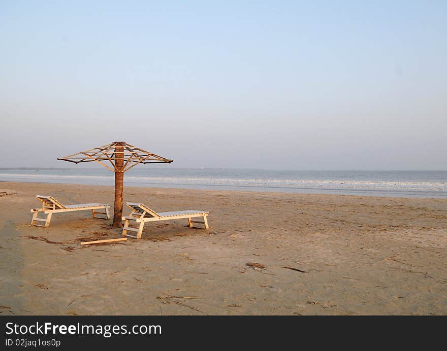 Peaceful beach of Hainan, China.