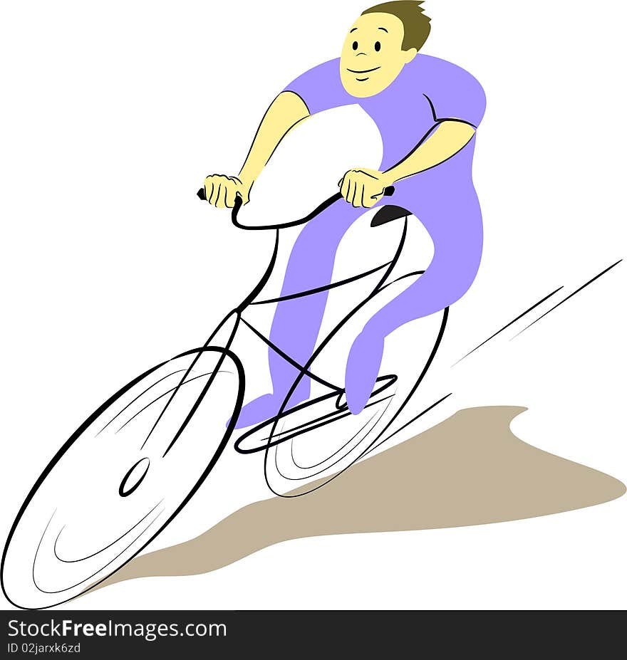 Young man is riding a bike. Young man is riding a bike