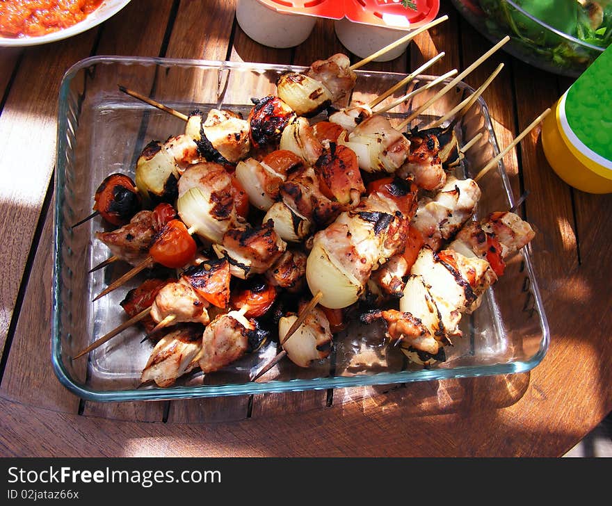 BBQ Sticks On  A Table