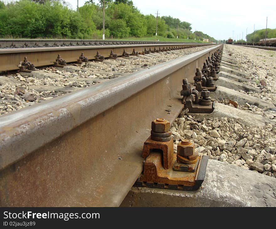 Tracks leaving in a distance with details. Tracks leaving in a distance with details