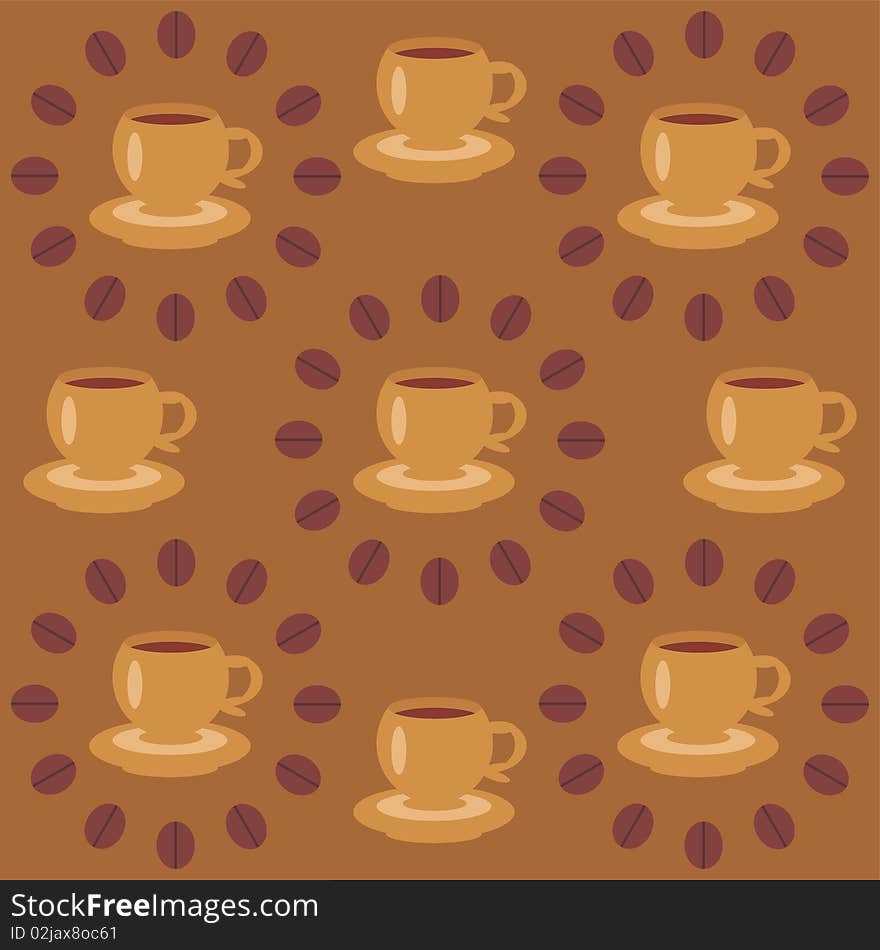 Background with cups of coffee