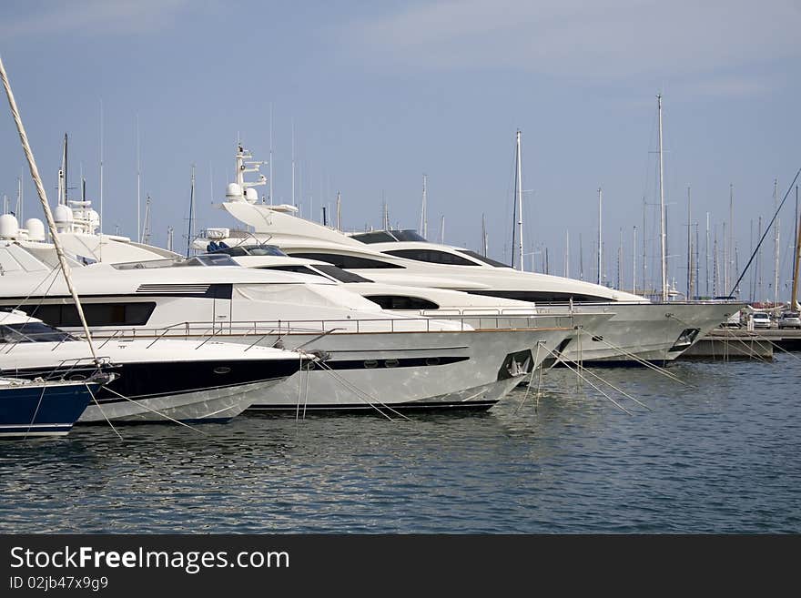 Yachts in the harbour of Alicante, Spain