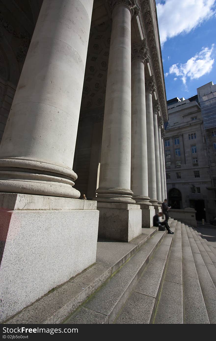 Columns Of A Building In London