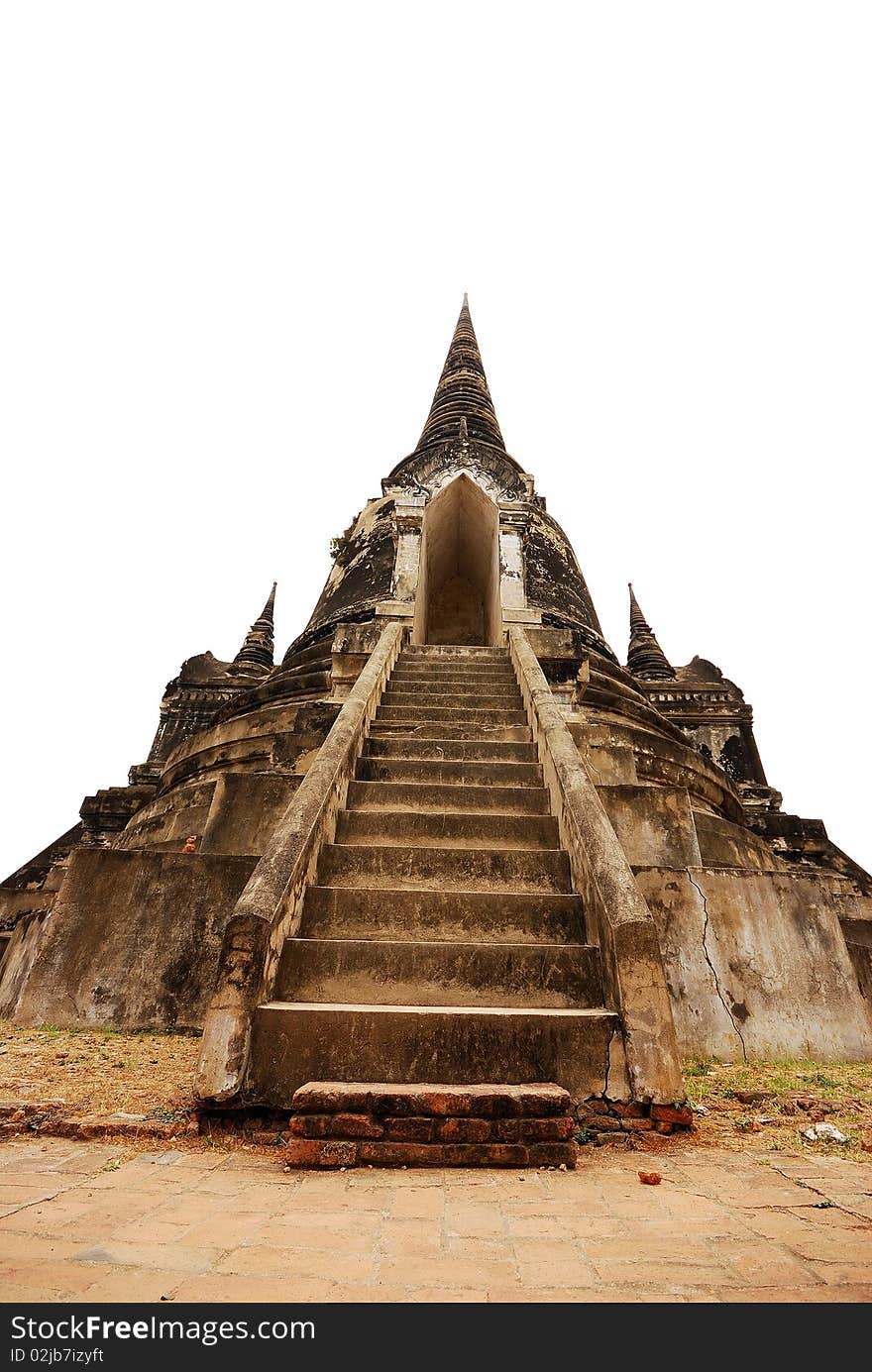 Ancient temple ruin on white background. Ancient temple ruin on white background