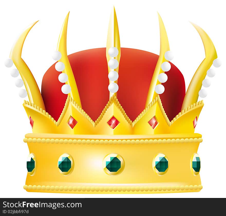 Illustration of a golden crown. Illustration of a golden crown