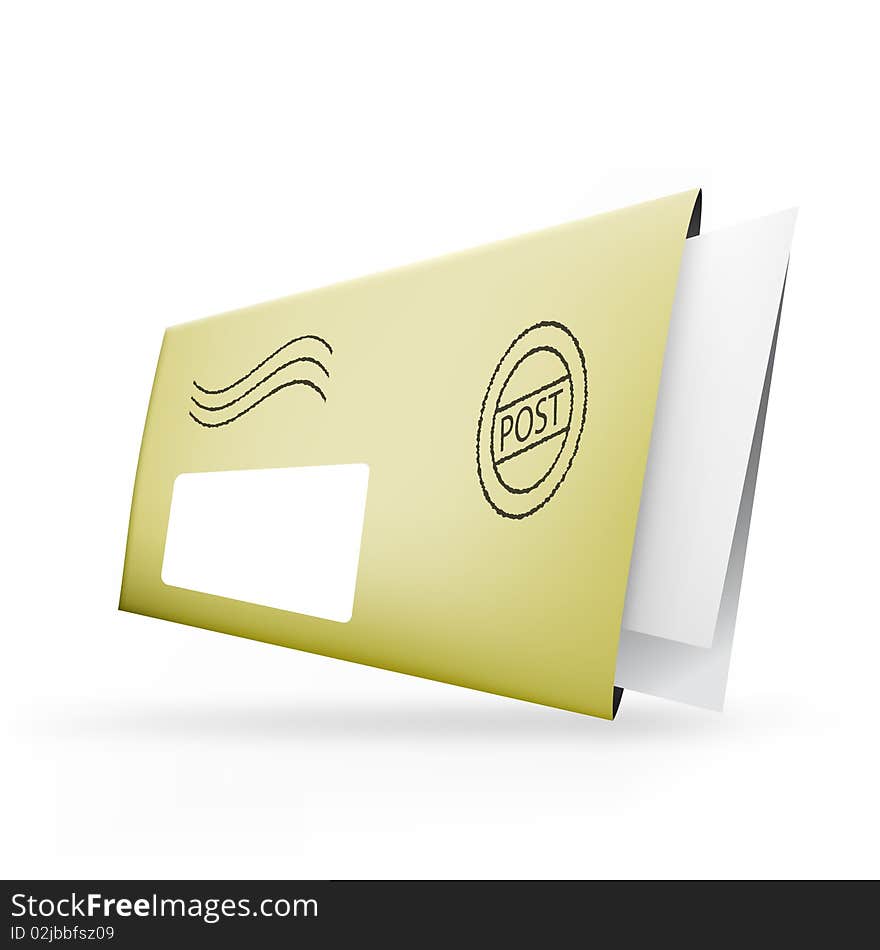 Realistic illustration of an envelope. A  post parcel. Realistic illustration of an envelope. A  post parcel