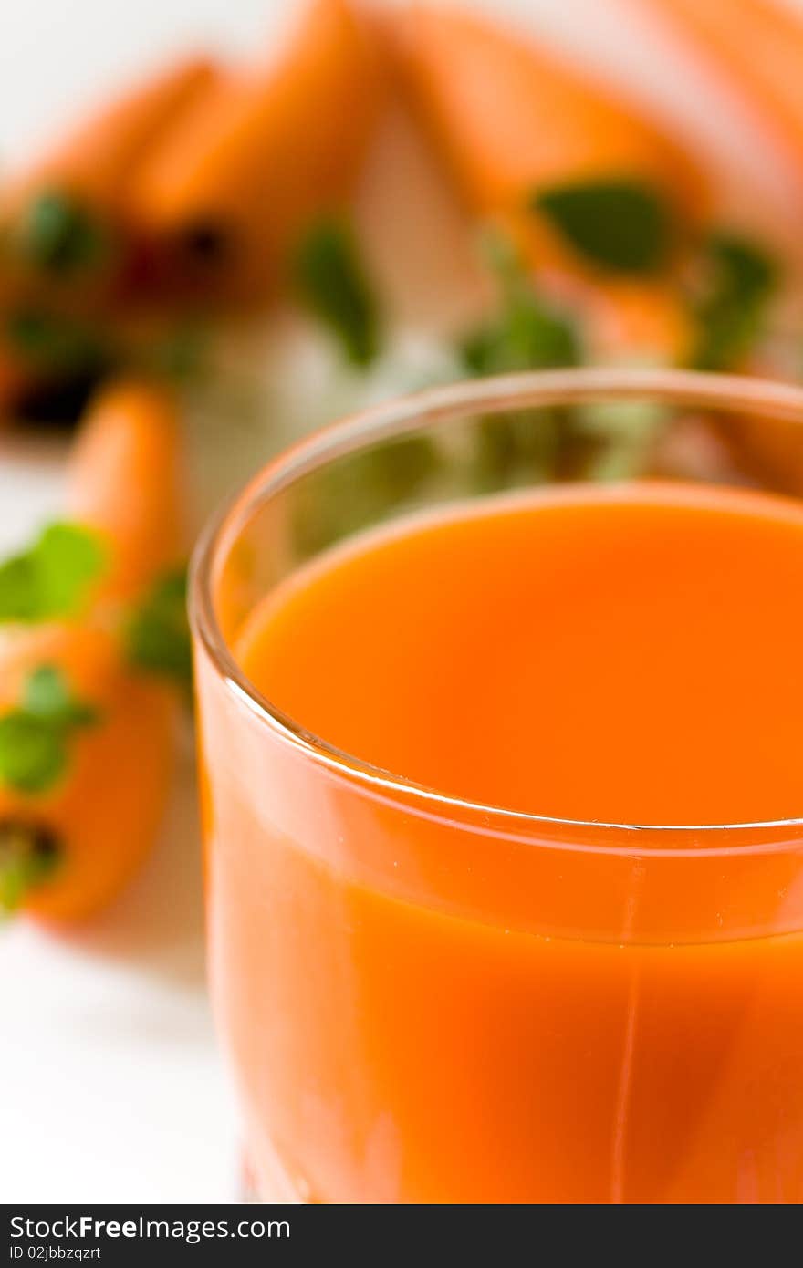 Glass Of Freshly Squeezed Carrot Juice