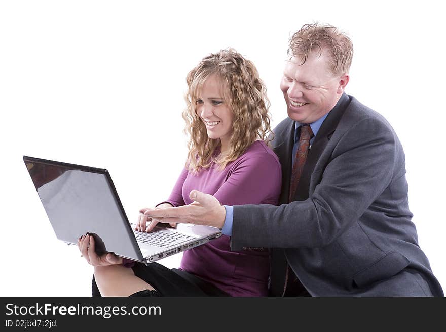 Happy Couple With Laptop