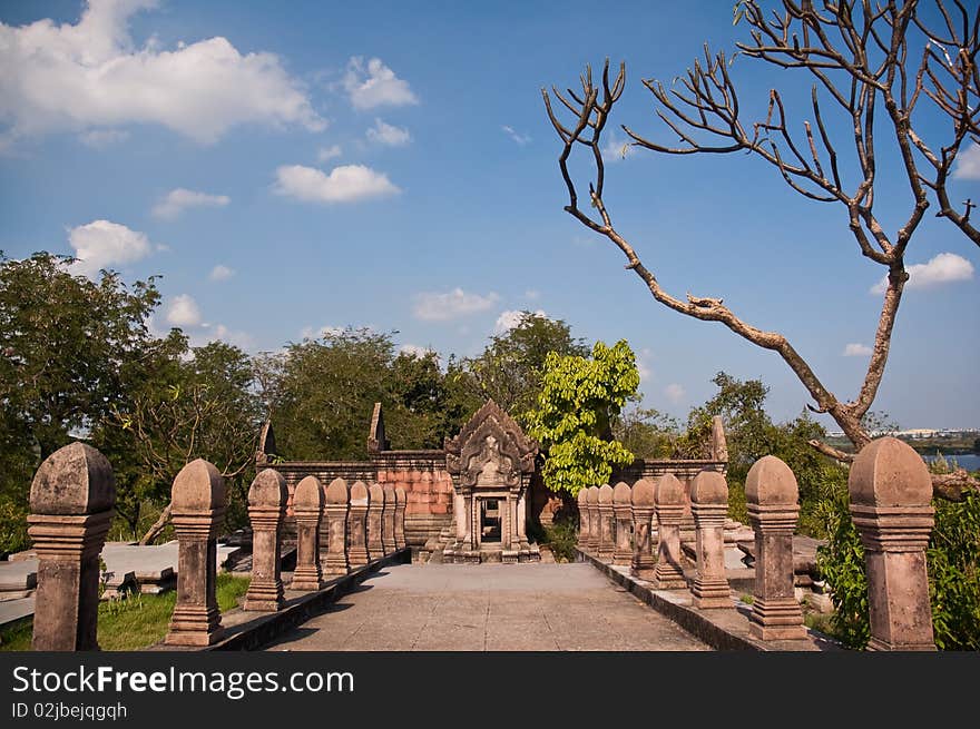 Big architecture in ancientcity of thailand