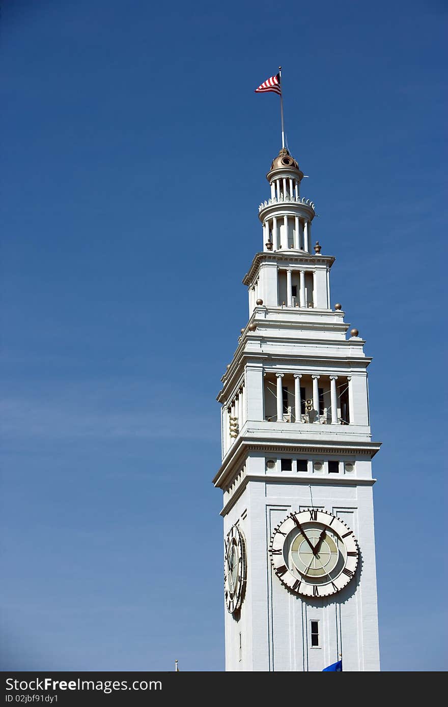 Clock Tower at the Ferry Building on the Embarcadero in San Francisco