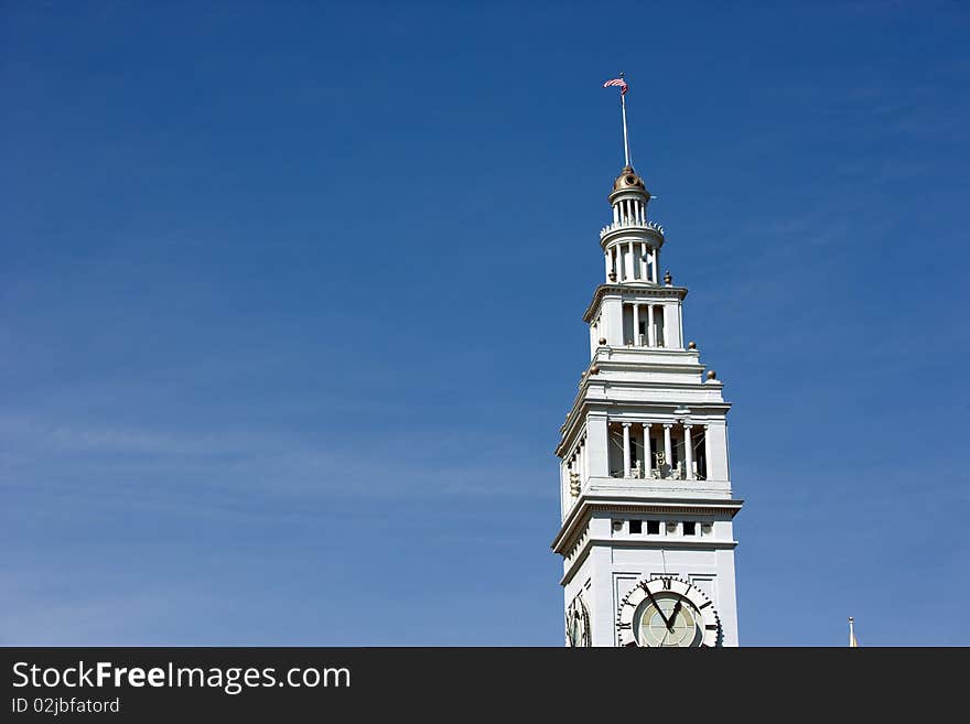 Clock Tower at the Ferry Building on the Embarcadero in San Francisco