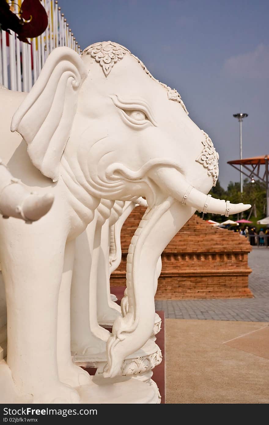 Elephant Carve In Royal Flora Ratchapruek Of Thail