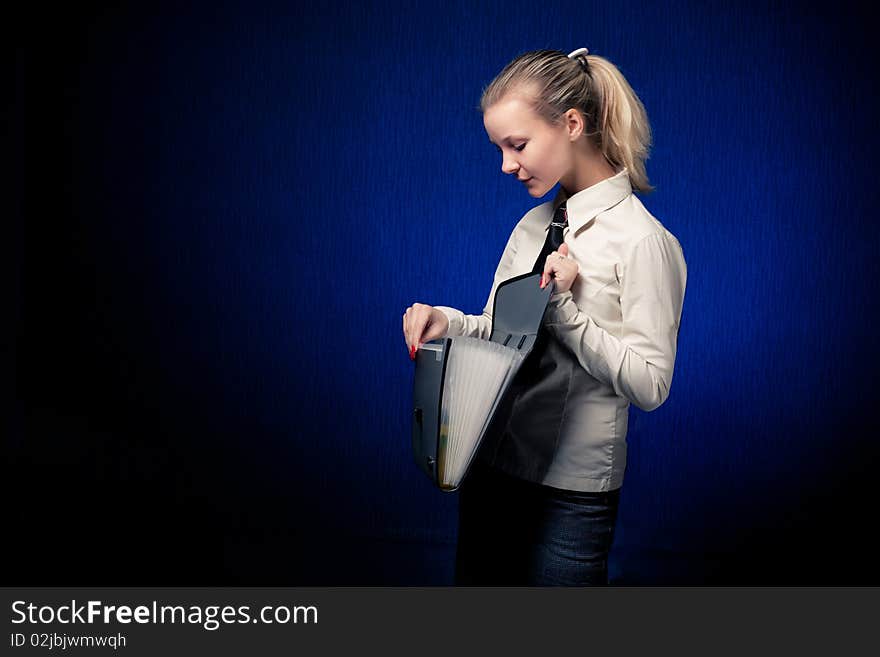 Young girl in suite