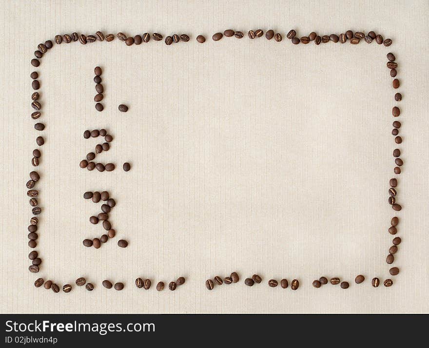 Message board, frame of coffee bean