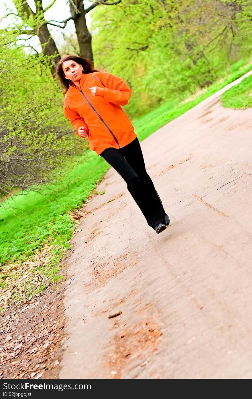 Girl jogging