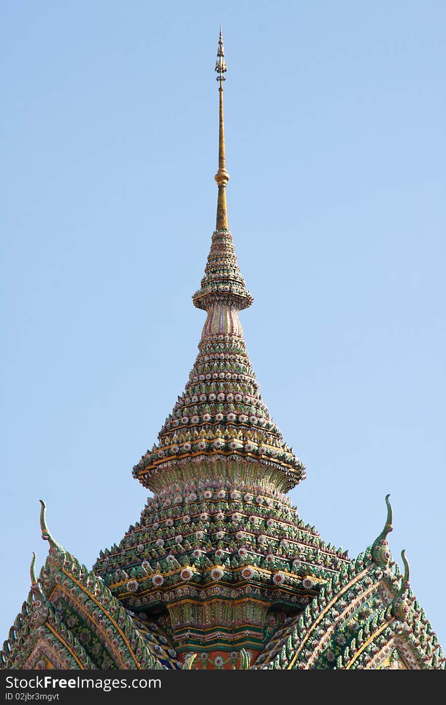 Art Design On Roof In Temple Thai