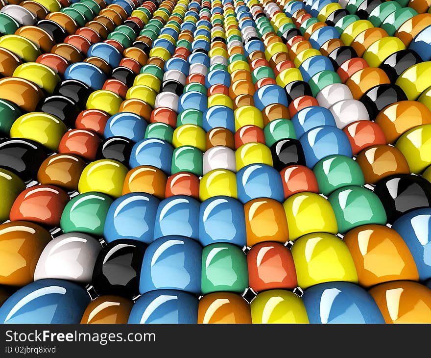 A wall of mosaic in the shape of sphere