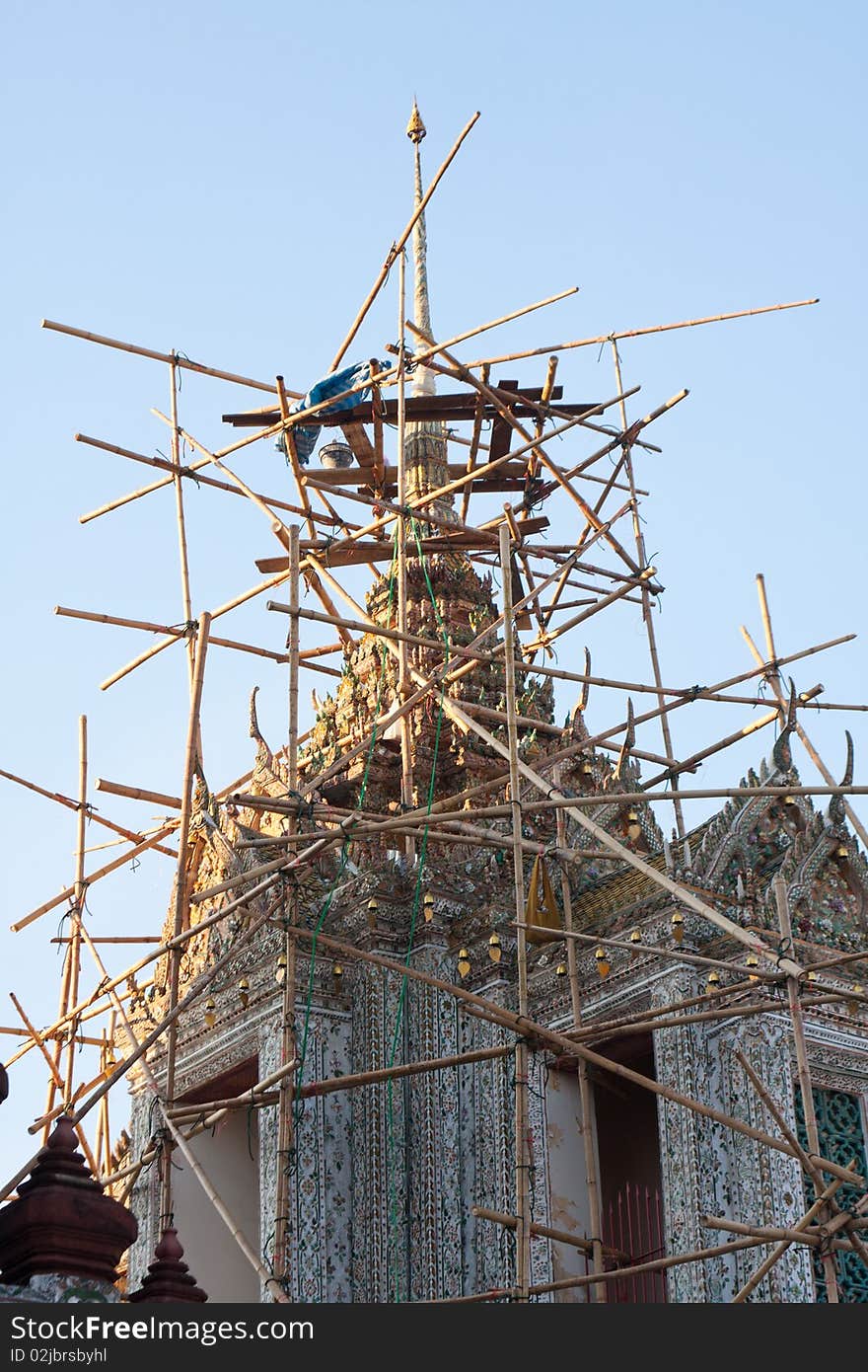 Repair roof of temple