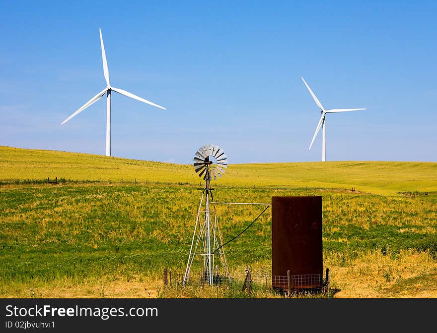 Wind turbines old and new