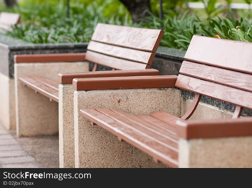 Bench on the sidewalk