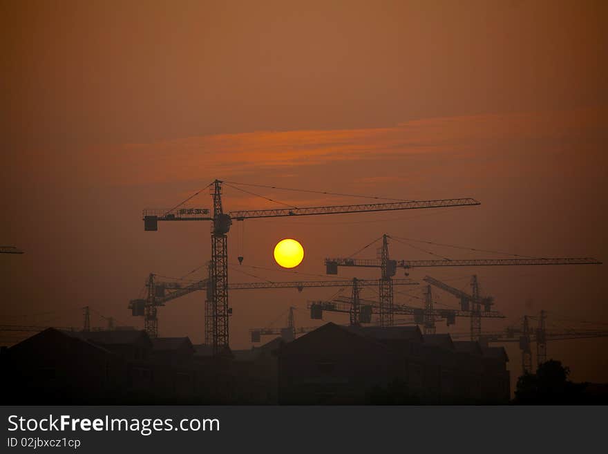 A construction site in sunshine. A construction site in sunshine