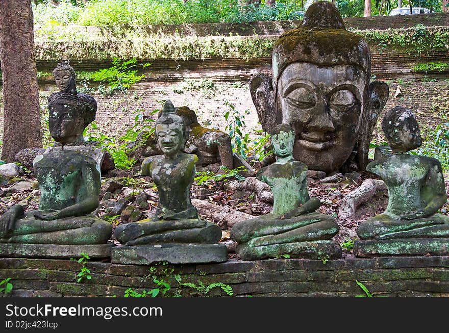 Ancient Buddha of the most beautiful in Chiang Mai