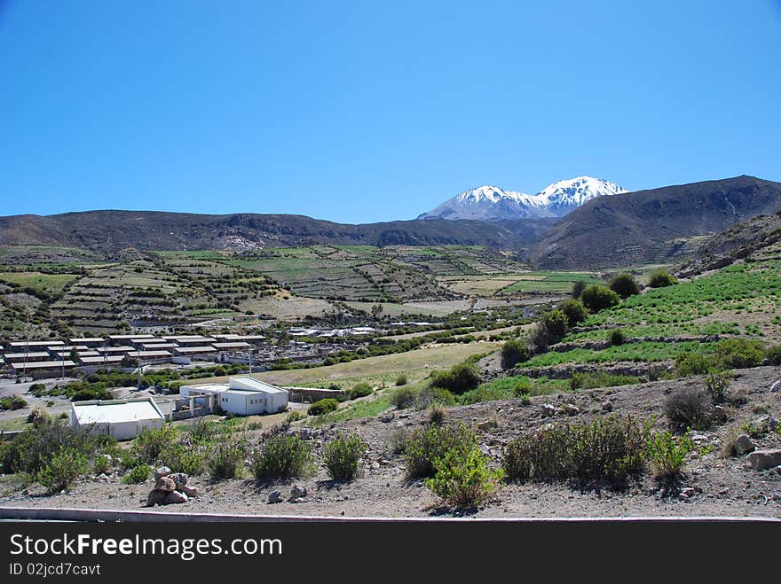 The landscape of north of Chile near the village of Putre (3500m). The landscape of north of Chile near the village of Putre (3500m)