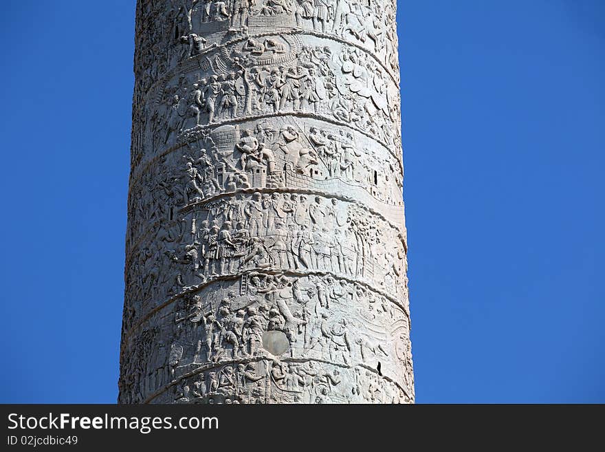 Old antique column in Rome, Italy. Old antique column in Rome, Italy