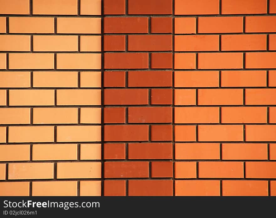 Three-coloured brick wall