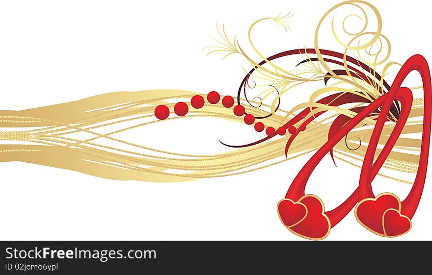 Hairpins with floral ornament. Illustration