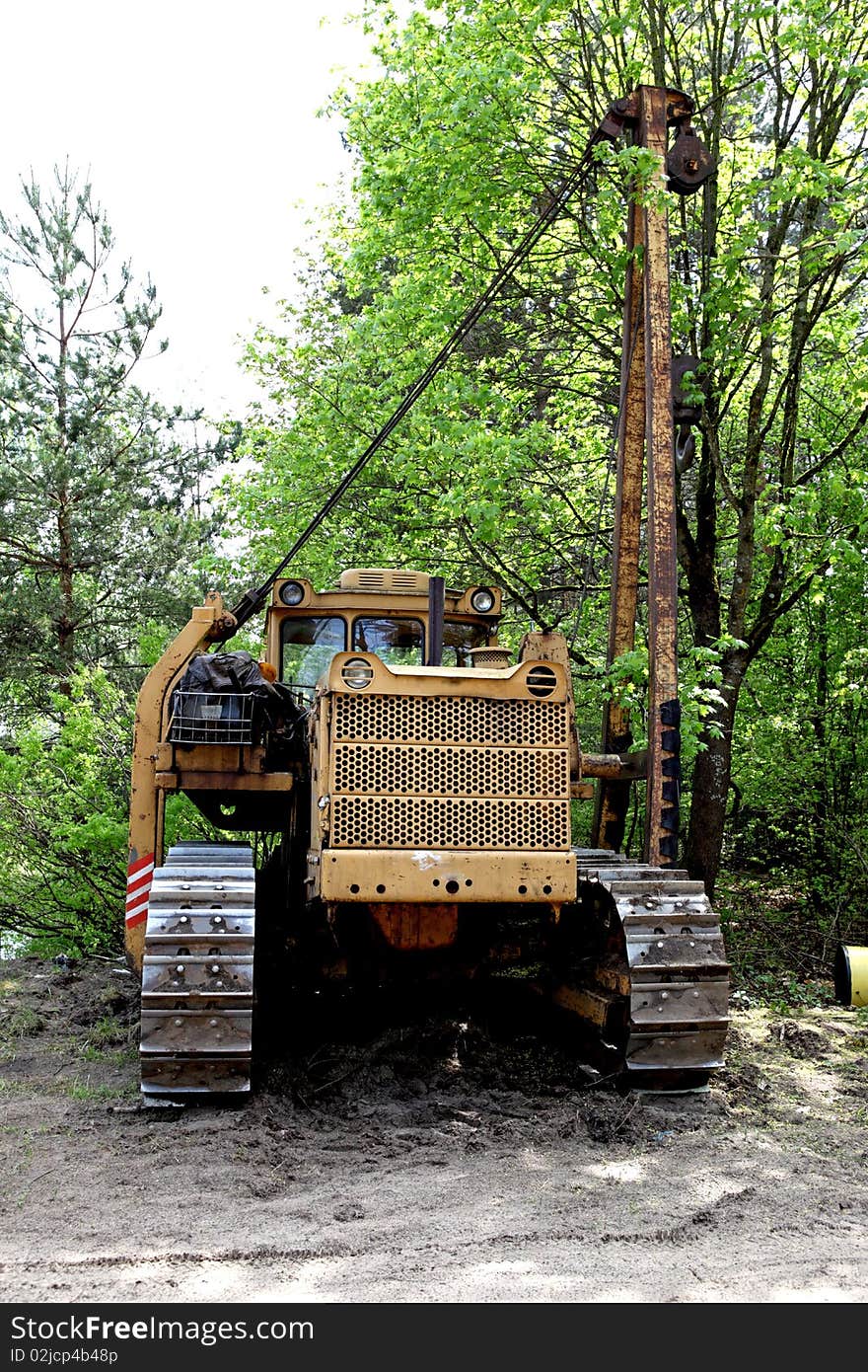 A tractor with special equipment