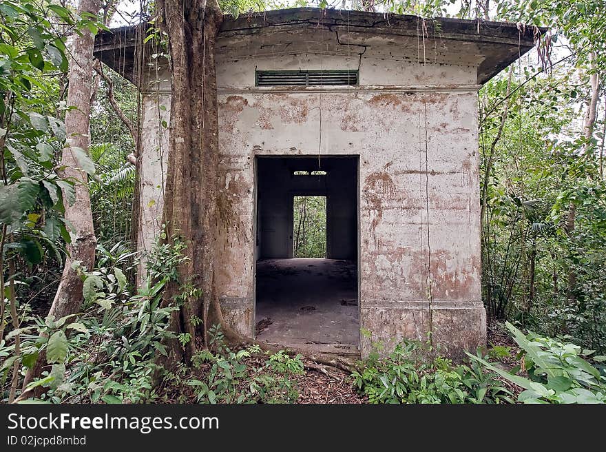 Old American military base in canal zone, Gatun Lake in Panama. Old American military base in canal zone, Gatun Lake in Panama