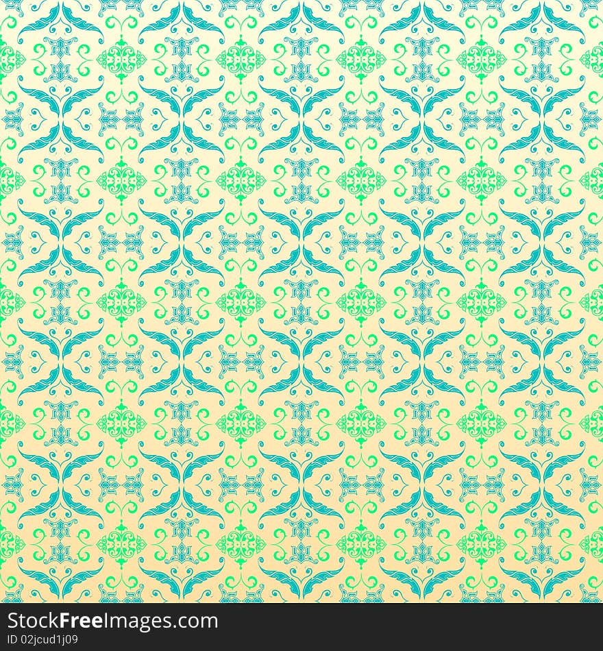 Seamless ornamental wallpaper, floral pattern