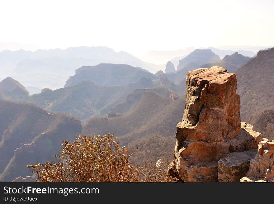 A rock on the top of mountains