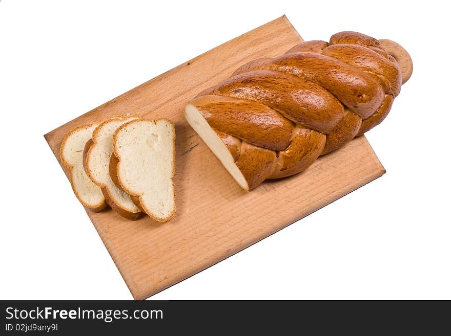 Food series: white bread over white background