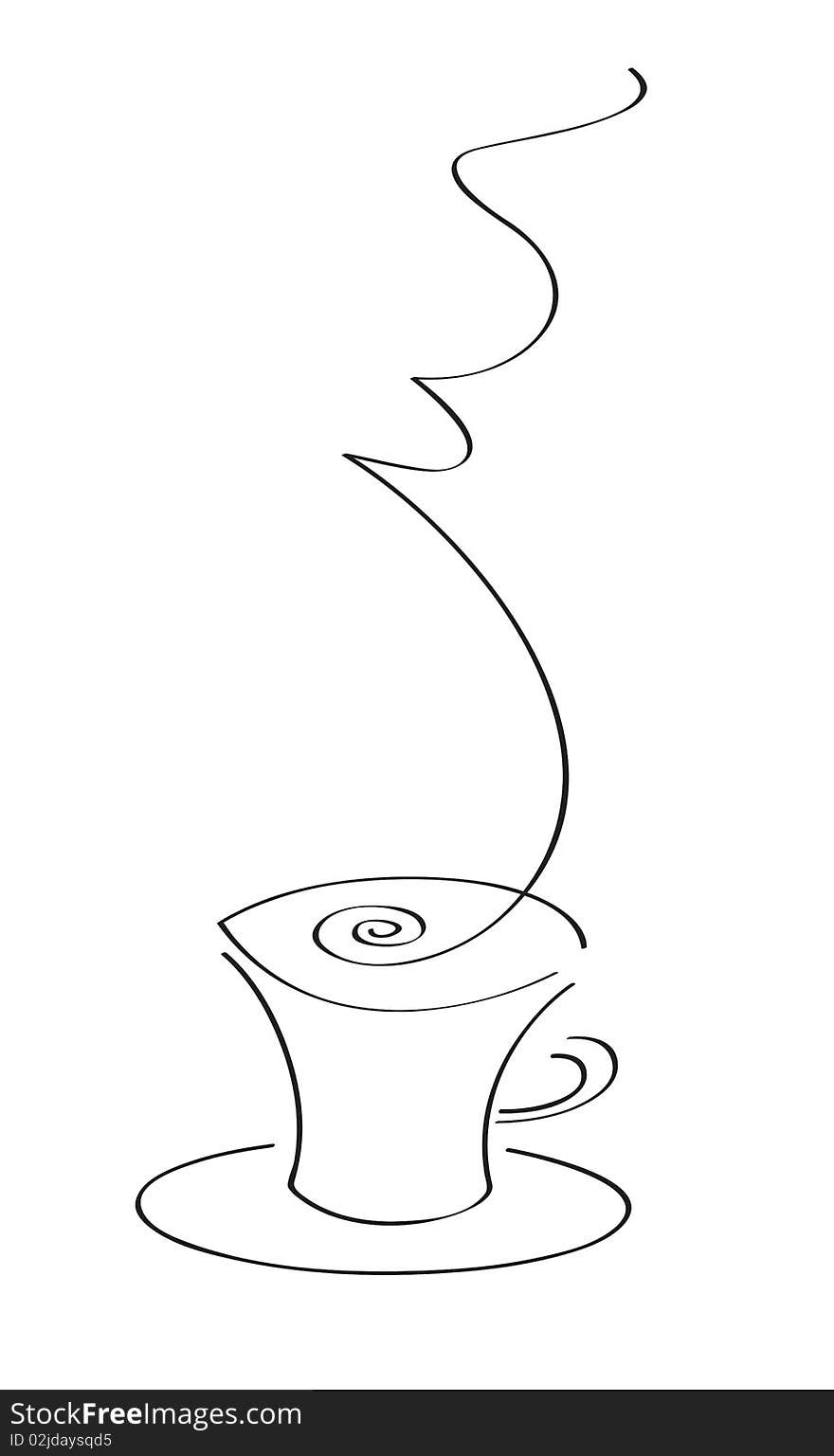 Symbolic illustration of cup with hot by drink