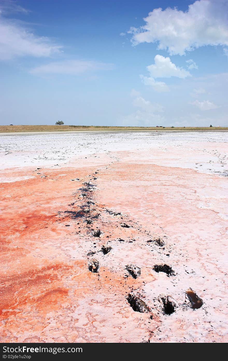 Salt lake in Kerch