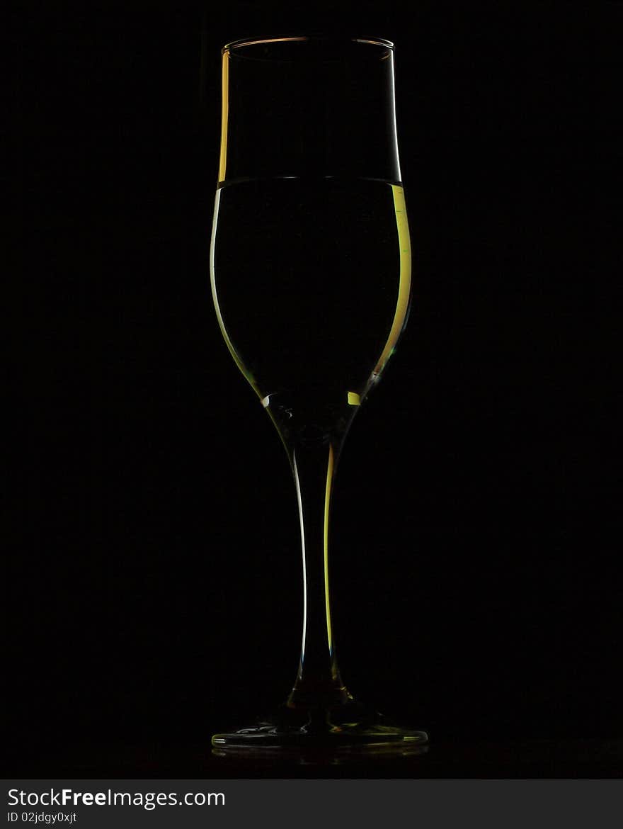 Glass on a black background