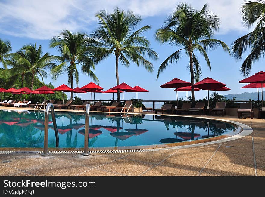 A swimming pool in topical resort, phuket