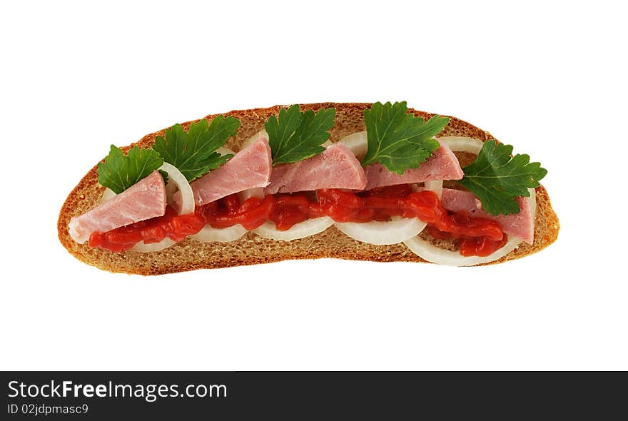 Sandwich on white