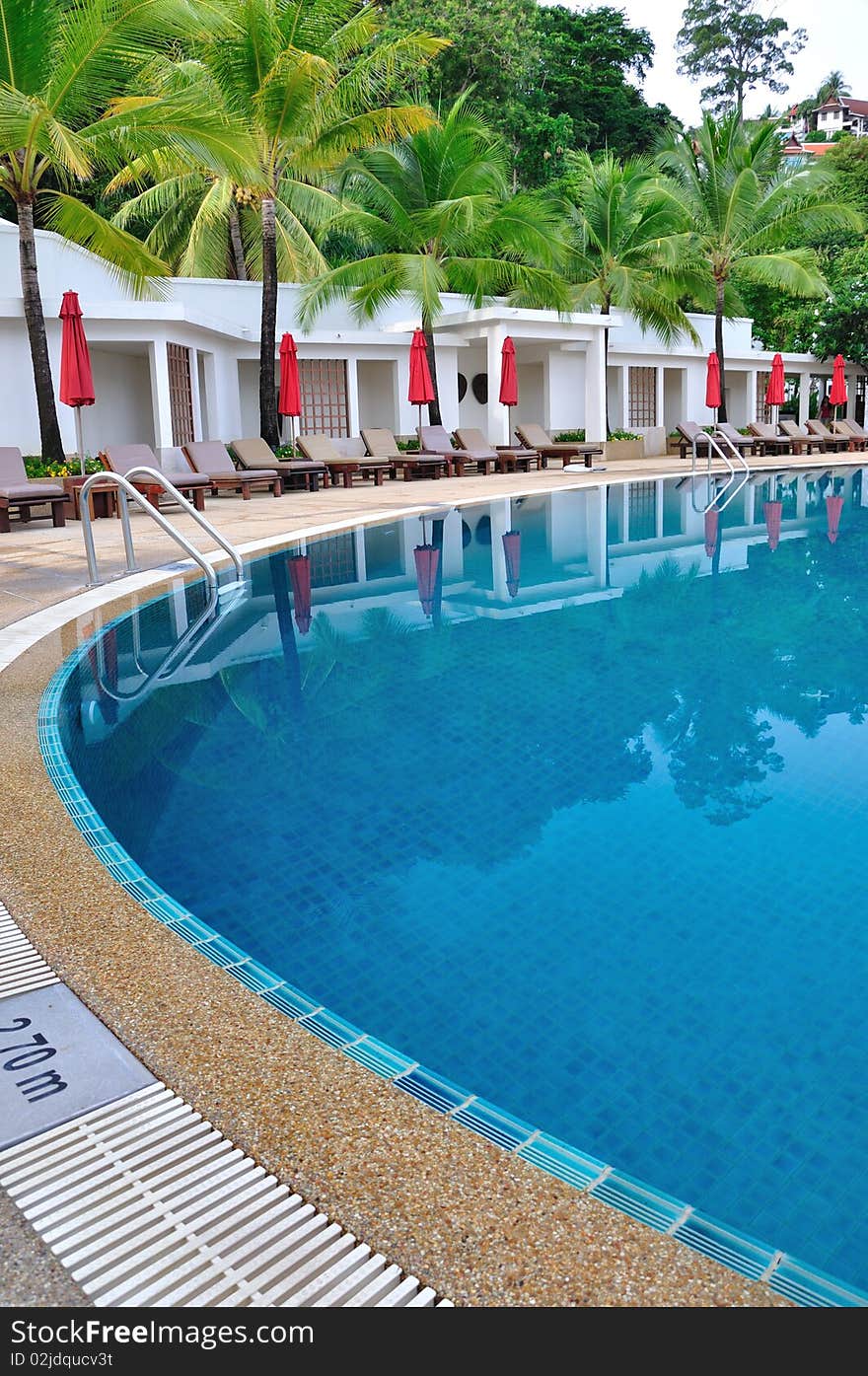 A swimming pool in topical resort, phuket.