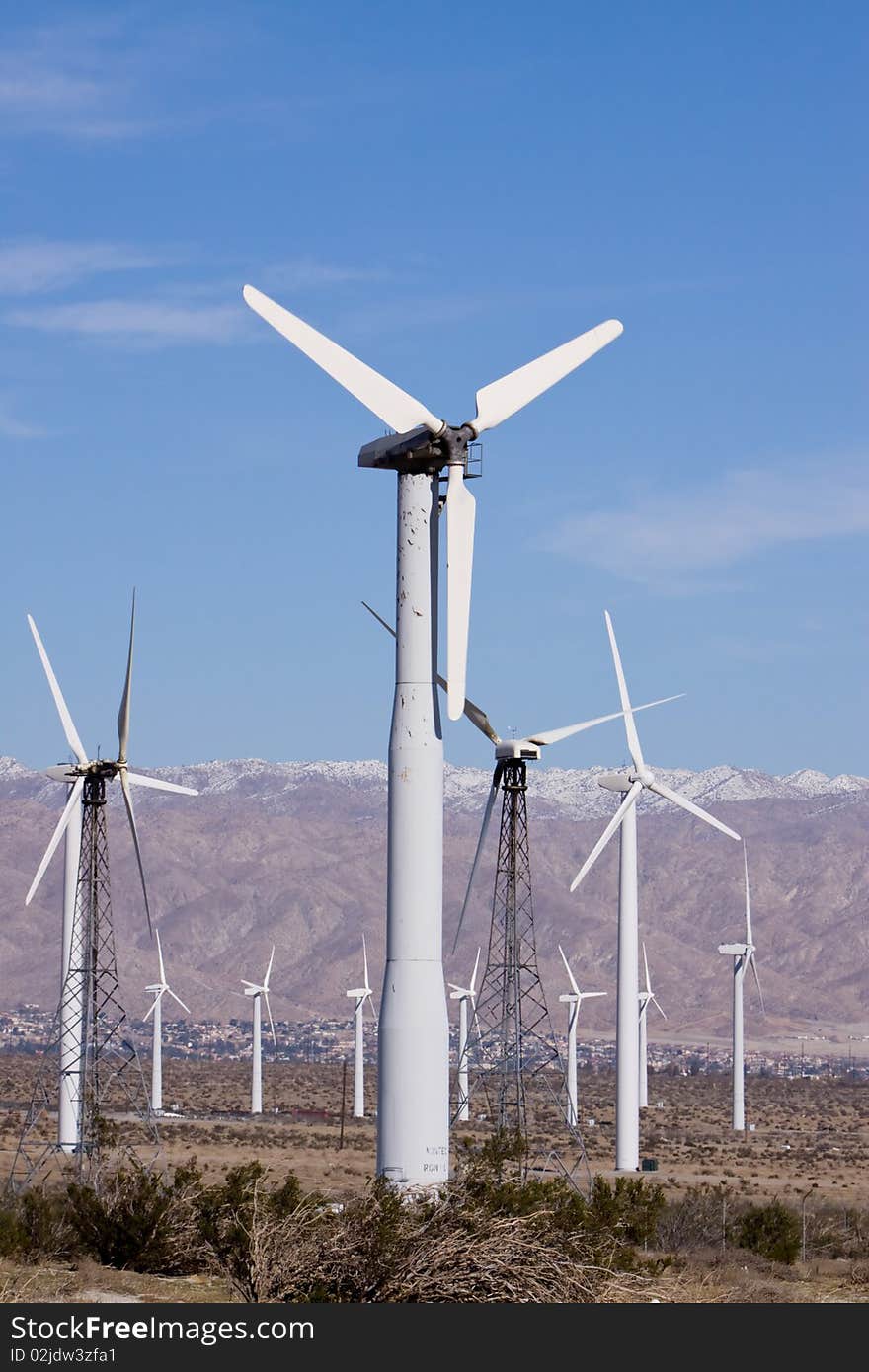 Wind turbines for clean alternative energy. Wind turbines for clean alternative energy