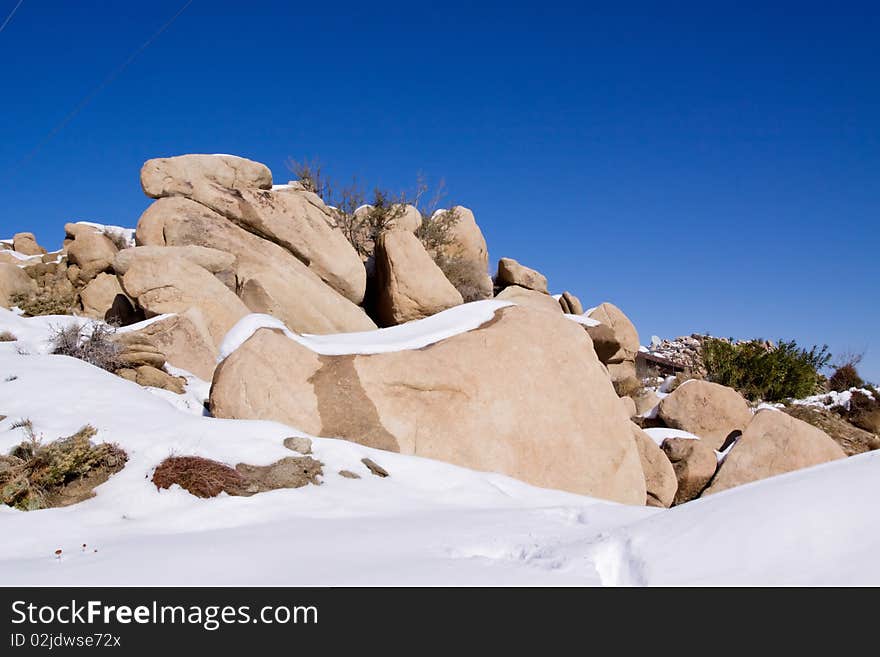 Snow in the desert