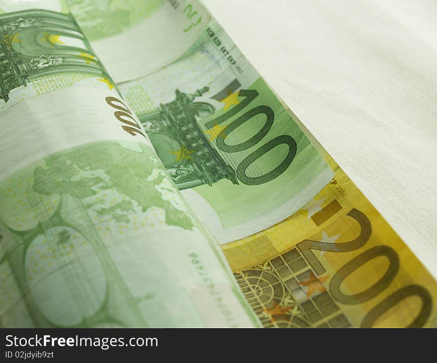 Euro money in a green background